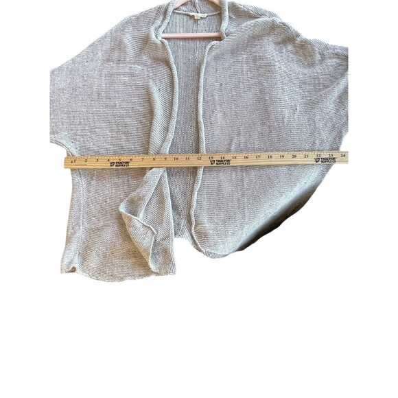 Eileen Fisher Cardigan Sweater Size Large 100% Organic Linen Draped Open Front - Picture 9 of 10